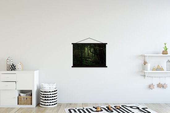 Affiche textielposter jungle contes de fées sombre lattes noires 60x40 cm - Tirage photo sur plaque scolaire (décoration murale salon / chambre)