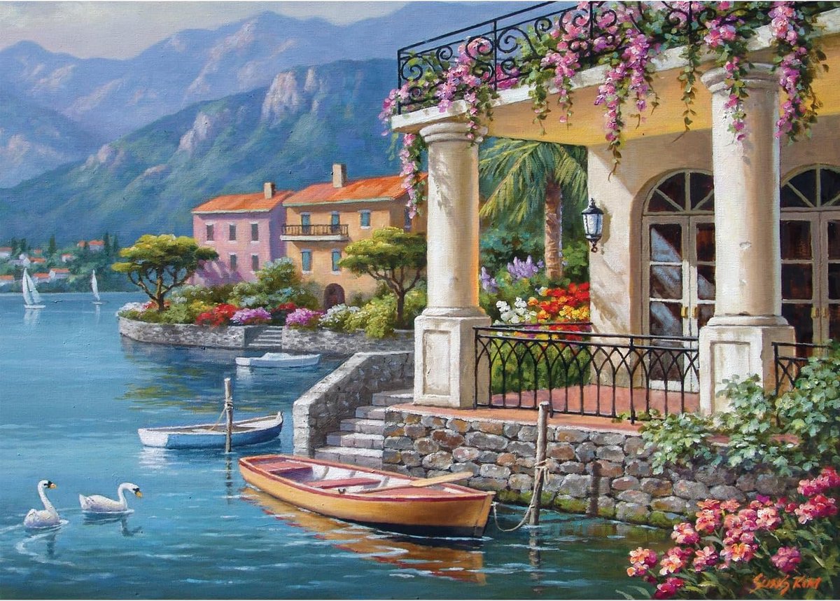 Puzzel 3000 Stukjes: Prachtige Villa aan de Baai
