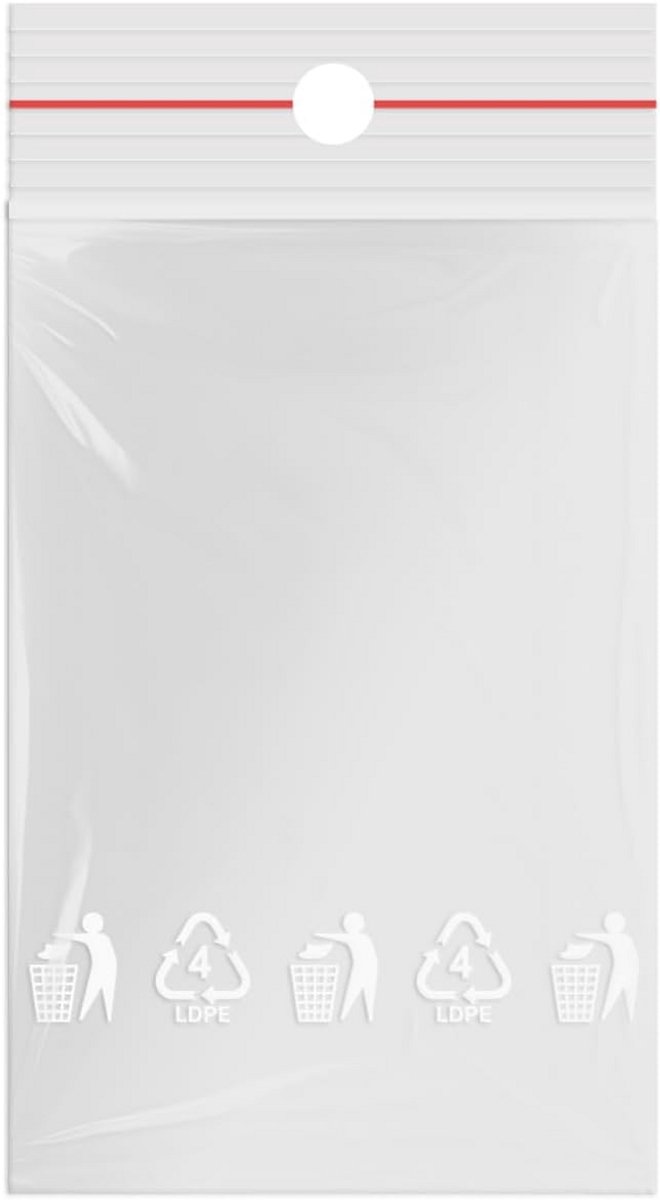 Drukstripzakjes LDPE - 40x60 mm - Hersluitbare Opbergzakjes