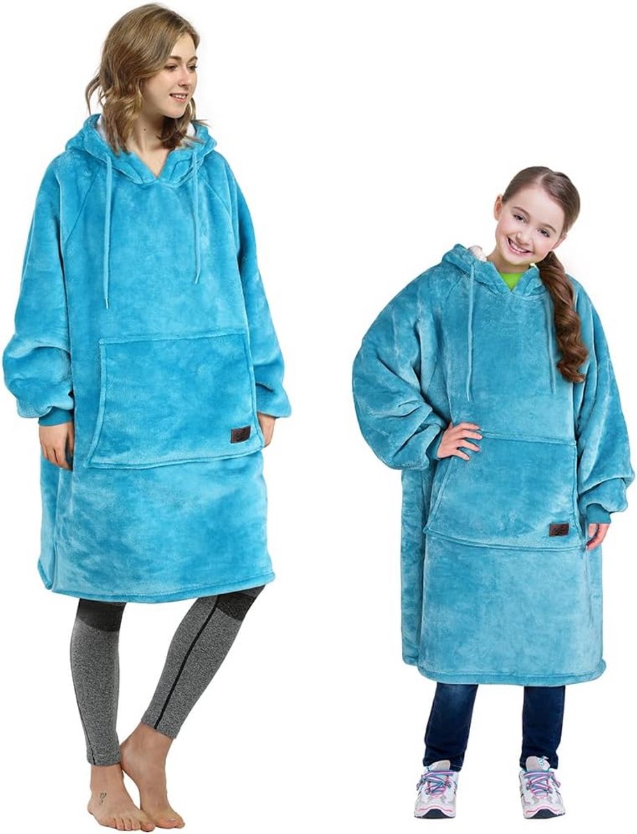 Extra Grote Sherpa Deken met Capuchon - Super Zachte & Warme Hoodie Deken voor Volwassenen Mannes en Vrouwen