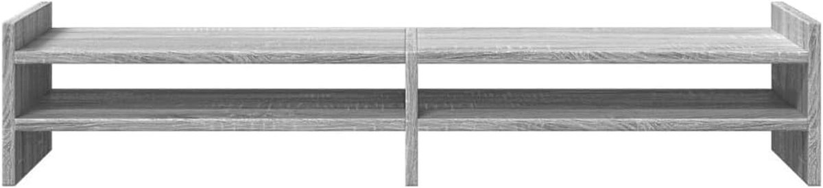 Monitorstandaard 100x27x20cm van Gezaagd Hout in Grijs
