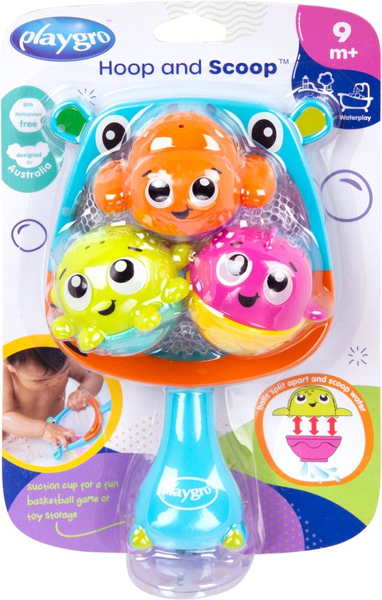 Playgro Badspeelgoed - Hoop and Scoop- Volledig Afgesloten - Schimmelvrij - waterspeelgoed baby - BPA vrij