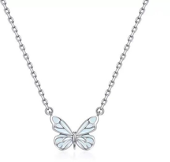 Lichtgevende Vlinder Set voor Vrouwen - Ketting, Glow in the Dark, Vintage Stijl, Perfect als Cadeau voor Kerst, Nieuwjaar en Feest van Merkloos — afbeelding 3