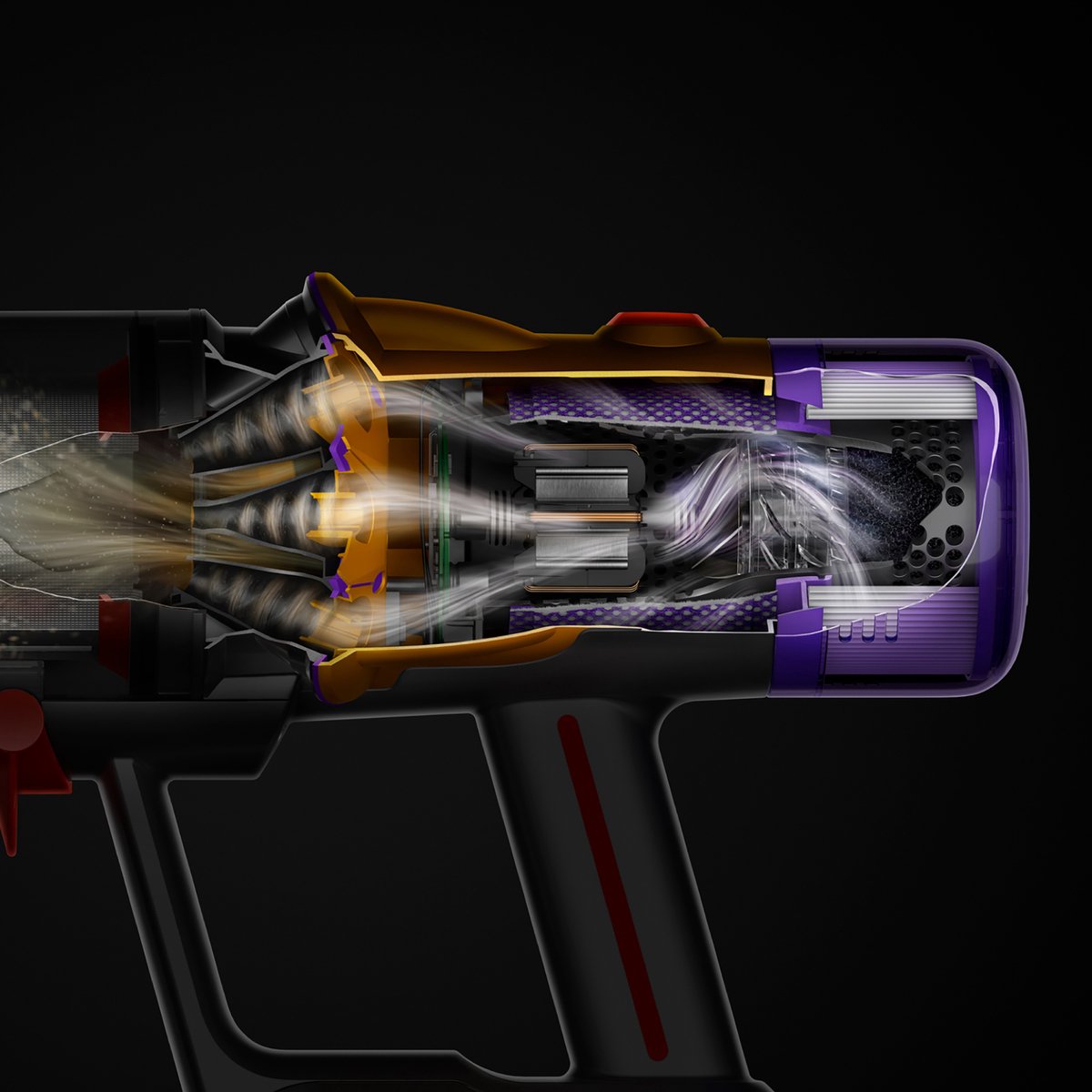 Dyson V12s Detect Slim Submarine - Steelstofzuiger met dweilfunctie - Nikkel/Geel - 140 Air Watts - HEPA-filtratie — afbeelding 4
