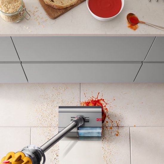 Dyson V12s Detect Slim Submarine - Steelstofzuiger met dweilfunctie - Nikkel/Geel - 140 Air Watts - Hepa