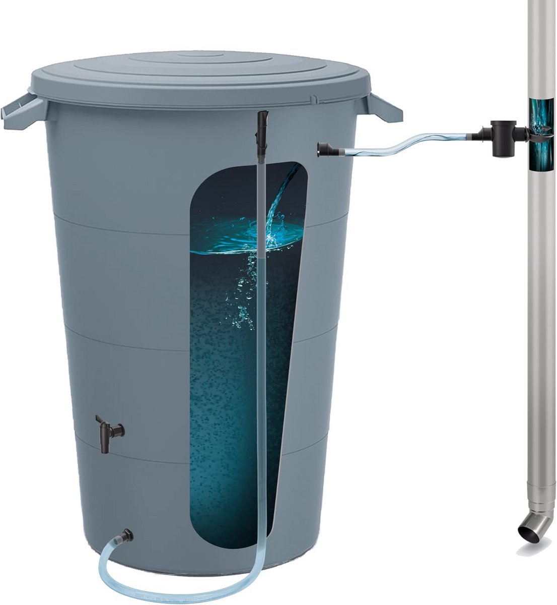 Regenton met Deksel 120 Liter - Wateropvang voor Tuin en Buiten