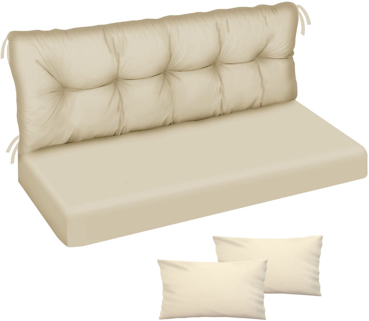 FEROCITY - Tuinschommelkussen - Waterafstotend - Zitcomfort - Onderhoudsvriendelijk - Duurzaam - 120 x 50 x 50 x 10 cm - Polyester - Beige PIK GLATT