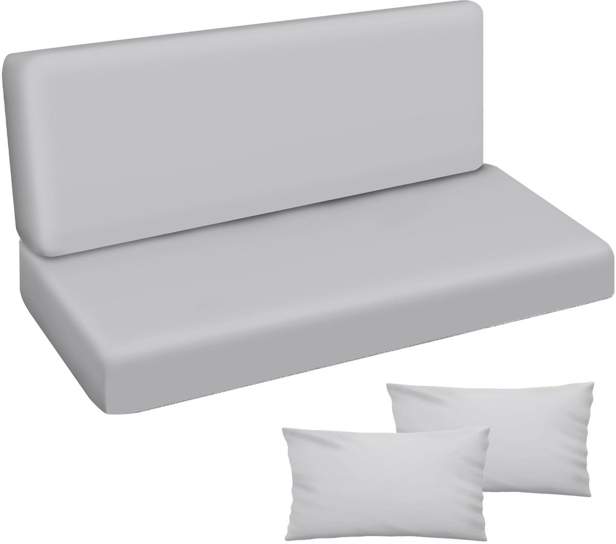 FEROCITY - Tuinschommelkussen - Waterafstotend - Zitcomfort - Onderhoudsvriendelijk - Duurzaam - 120 x 50 x 50 x 10 cm - Polyester - Grijs GLATT