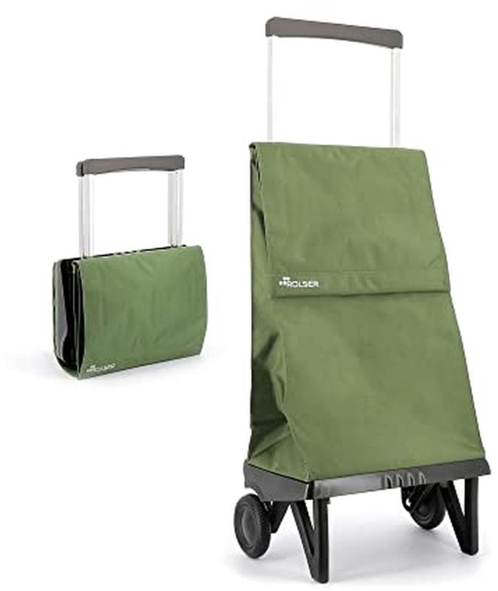 Opvouwbare Winkeltrolley met 2 Wielen - Khaki