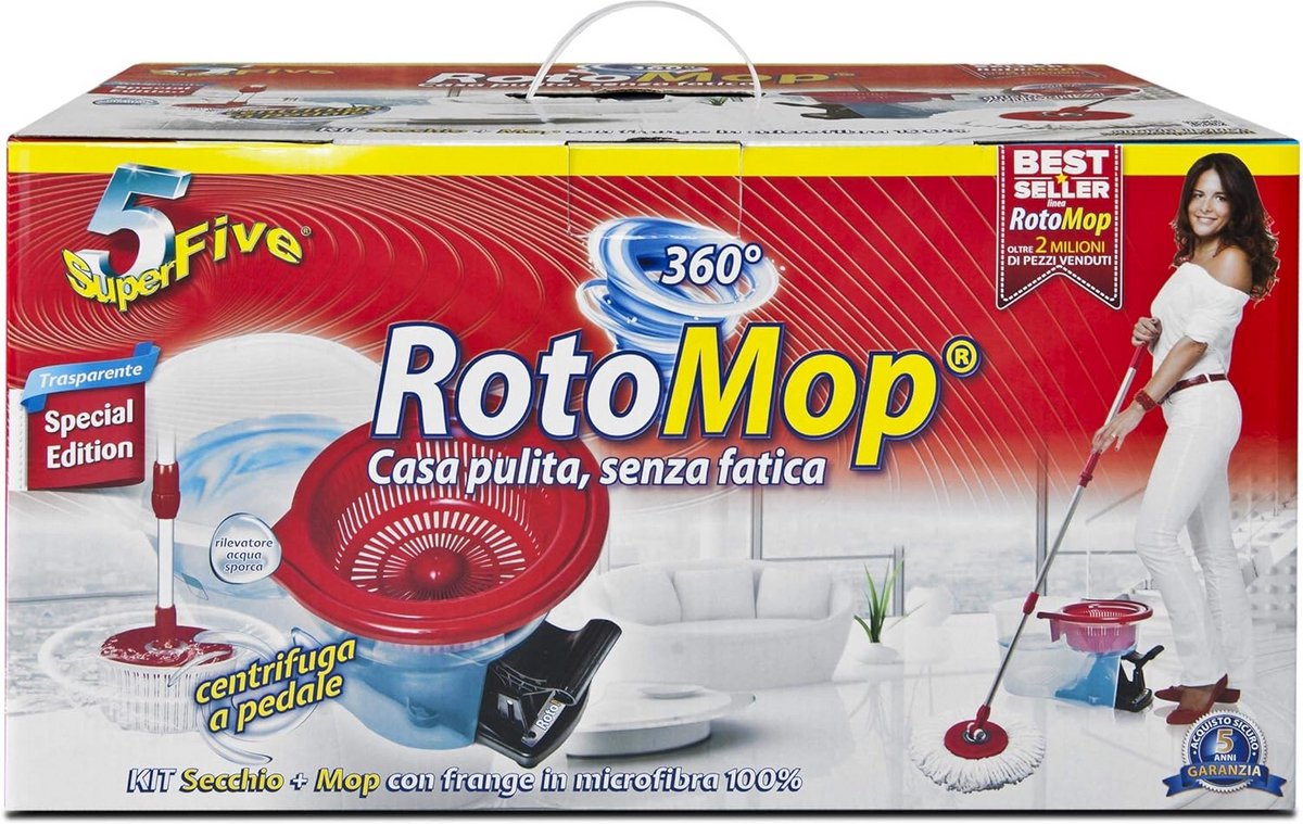 Roterende micro rotomop voor het reinigen van vloeren