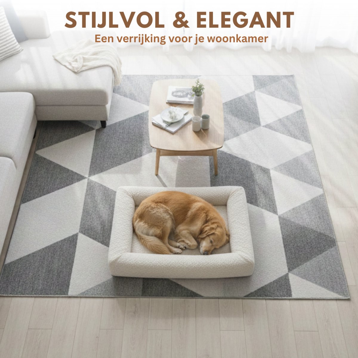 Pebble Orthopedische Hondenmand 88x63 cm Creme Wit - Wasbaar - Teddy - Hondenbed - Stevige Bodem - Zacht Pluche - Hondenkussen - Voor Middelgrote Honden thumbnail 4