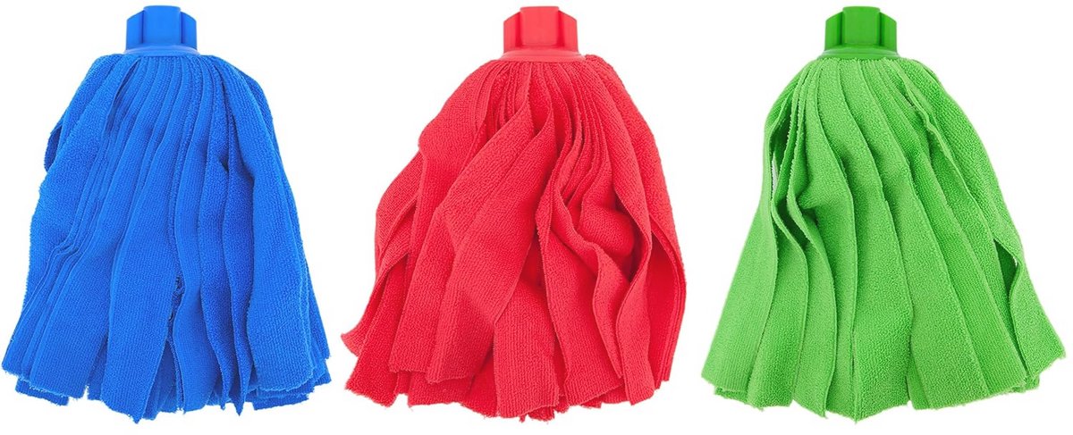 Microvezel Mop Set - 3 Stuks in Diverse Kleuren voor Multifunctioneel Gebruik