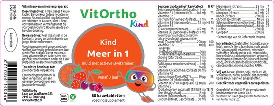 VitOrtho Meer in 1 Kind (60 kauwtabs)
