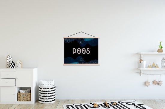 Porte-affiche avec affiche - Affiche scolaire - Rose - Pastel - Fille - 60x45 cm - Lattes vierges