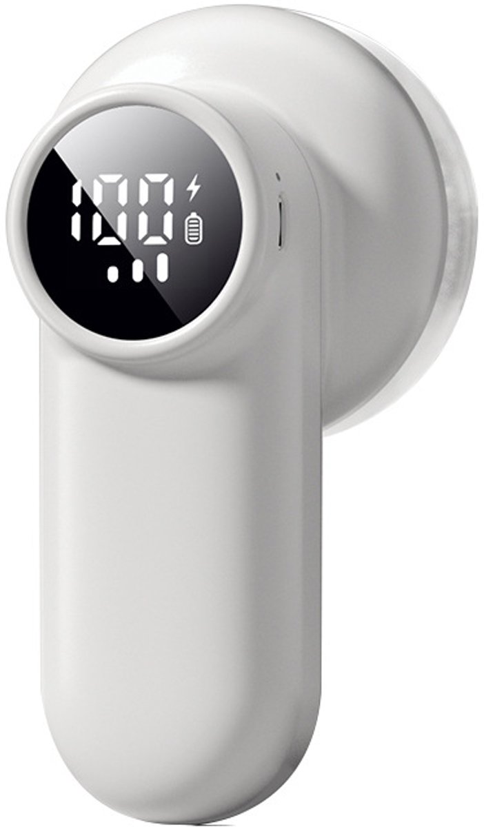 Elektrische pluizenverwijderaar - Draagbaar en oplaadbaar - LED-display - 3 instelbare snelheden - 2 vervangende mesjes - Voor alle soorten kleding zoals truien - Dekens - Sjaals - Grijs