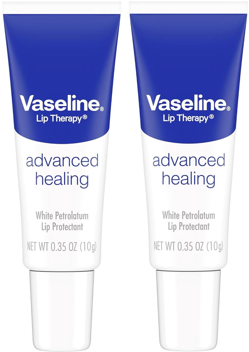 Vaseline Lip Therapy Advanced Healing Lip Protectant - Verzacht Gescheurde en Droge Lippen, Twin pack 20g