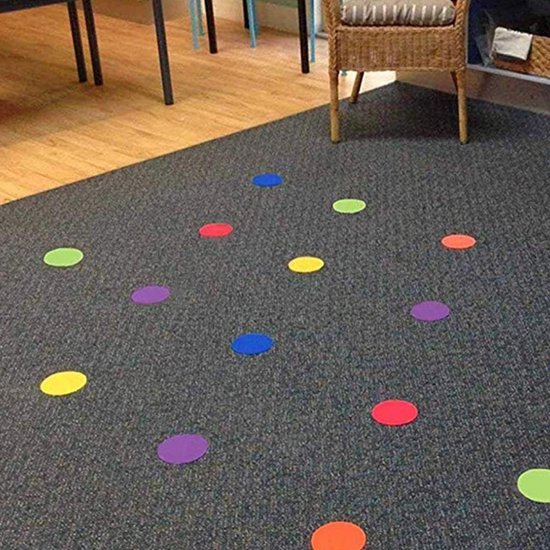 30pcs Kleurrijke Spotmarkers - Antislip Nylon Tapijt Vloer Dots - Cirkel Markeringen Voor Gym - Klaslokaal - Onderwijs - Cadeau Voor Leraren (6 Kleuren, 4 Inch) — afbeelding 4