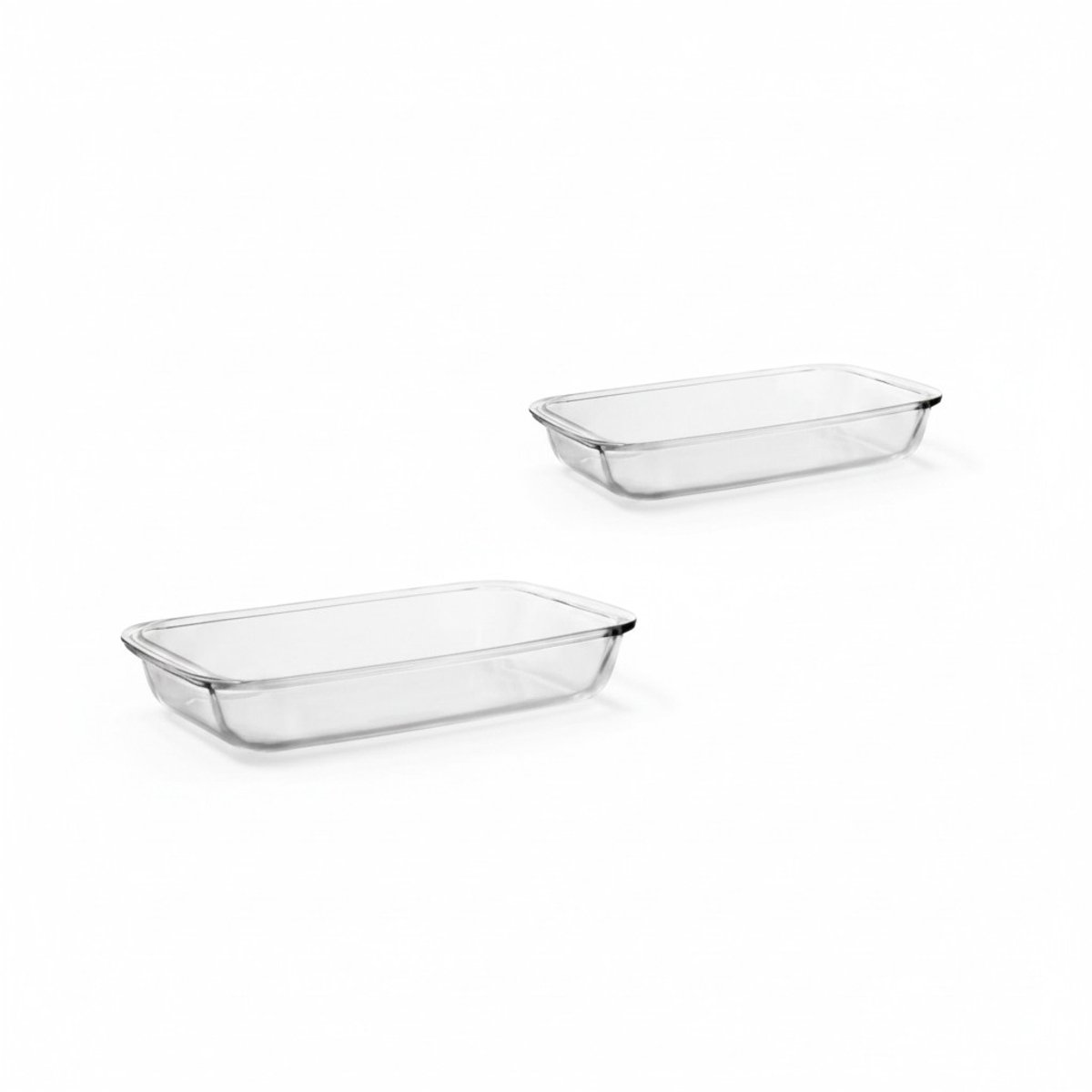 Ovenschalen Set – (1.6 L & 2.2 L) – Gehard Glas – Transparant – Ovenschaal