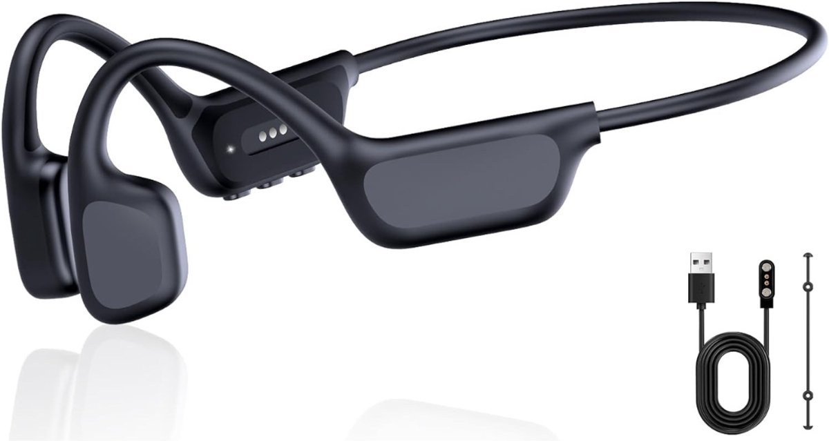 White-Label® Bone Conduction Headphone - Koptelefoon voor Activiteiten - Draadloos - Bleutooth - Zwart