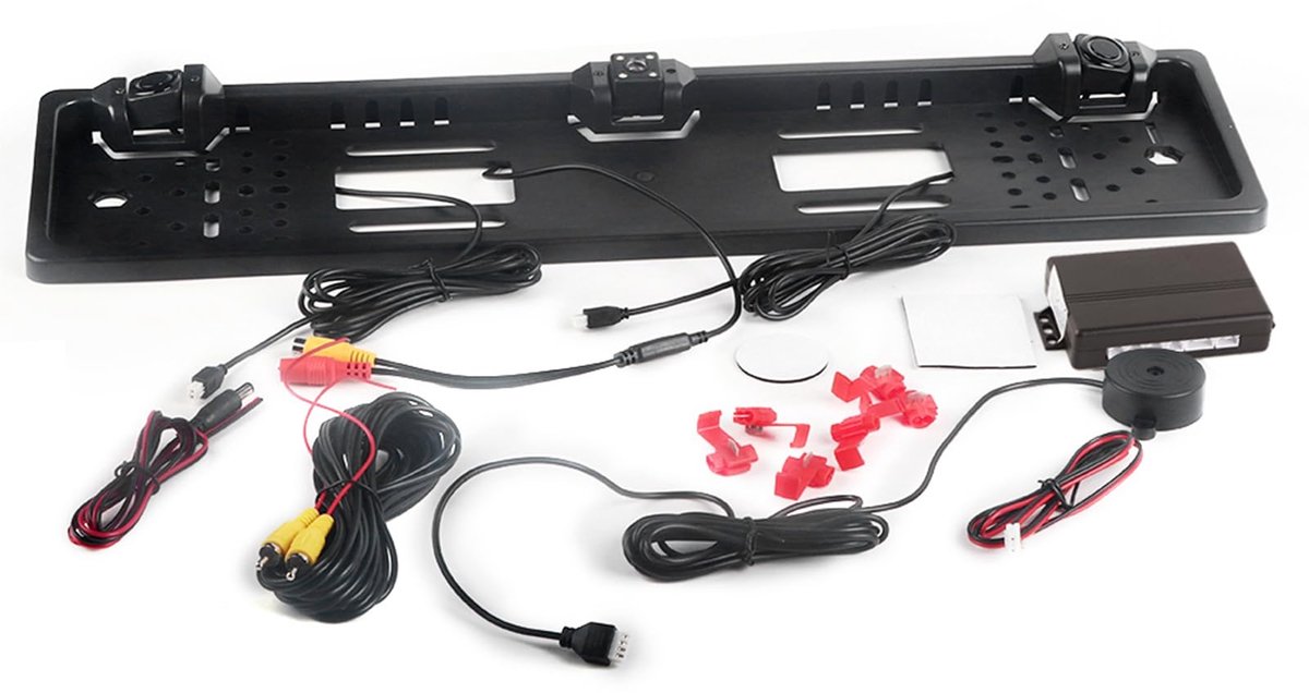 European License Plate Frame 12LED Camera Reversing Display Parking Sensor