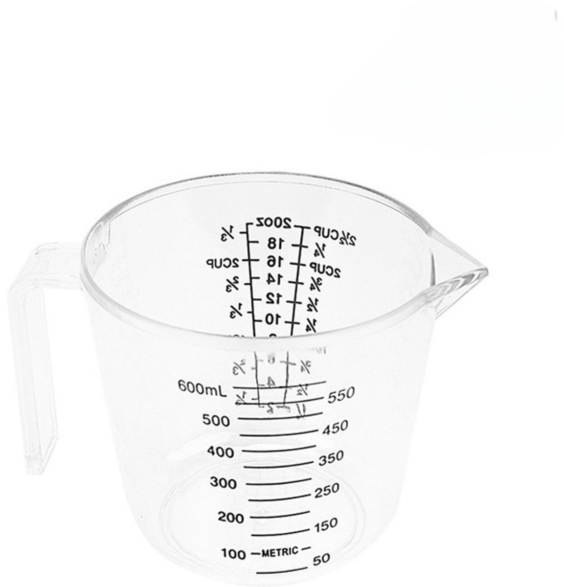 Transparante maatbeker - Keukenmaatbeker - maatbeker - 600ml - Plastic