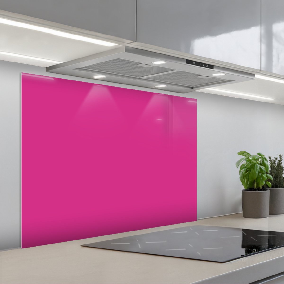 KitchenYeah Spatscherm 80x60 cm Zelfklevende achterwand Fuchsia Neon Kleuren Keuken muurbeschermer Spatwand fornuis