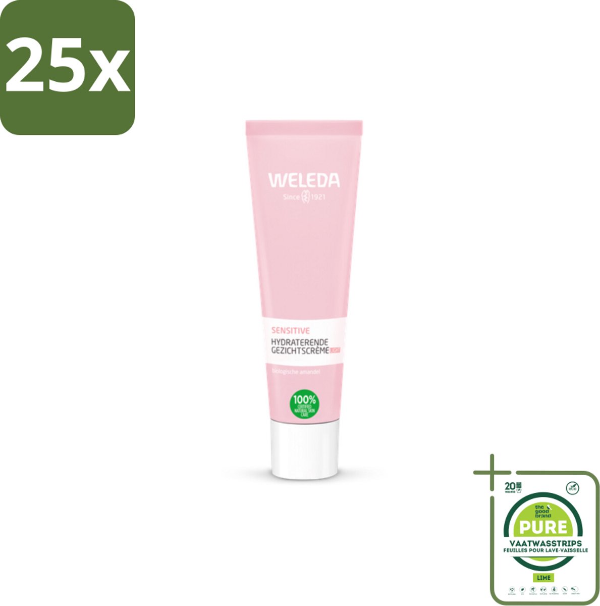 25 x WELEDA - Gezichtscrème Light - Sensitive Hydraterend - Voor gevoelige huid - 30 ml - Grootverpakking - Gevoelige Huid - Hydraterende Crème - Natuurlijke Verzorging - Vegan Crème - Parfumvrije Crème