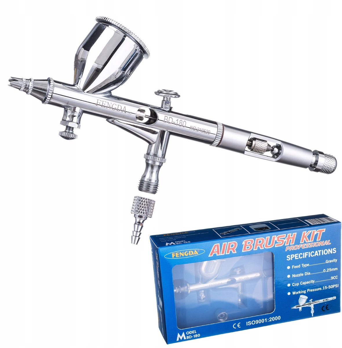 Fengda BD-180 Aerograaf 0,3mm Dubbele Actie voor Modelbouw