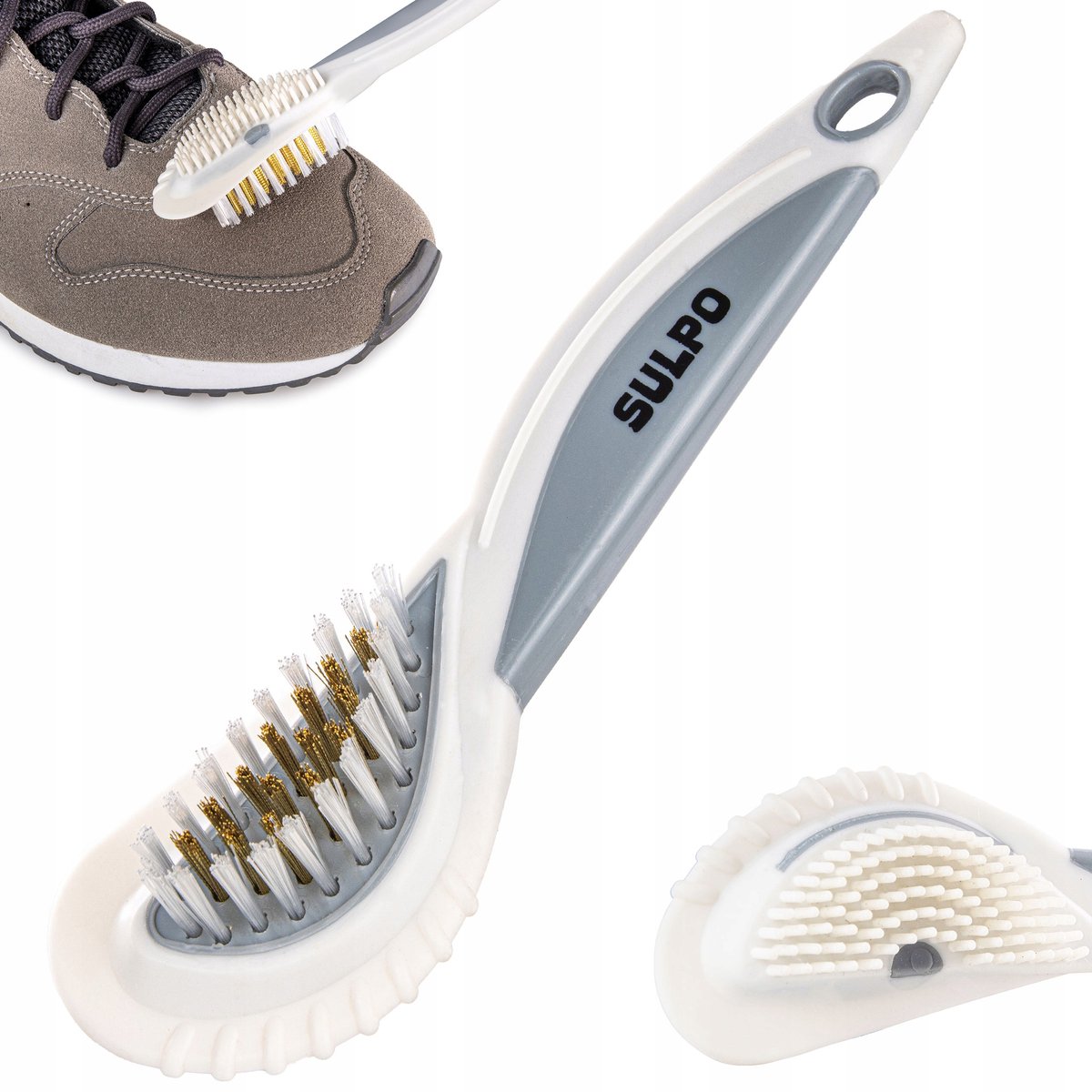 Dubbele Schoenborstel voor Suède en Nubuck met Messing Draad