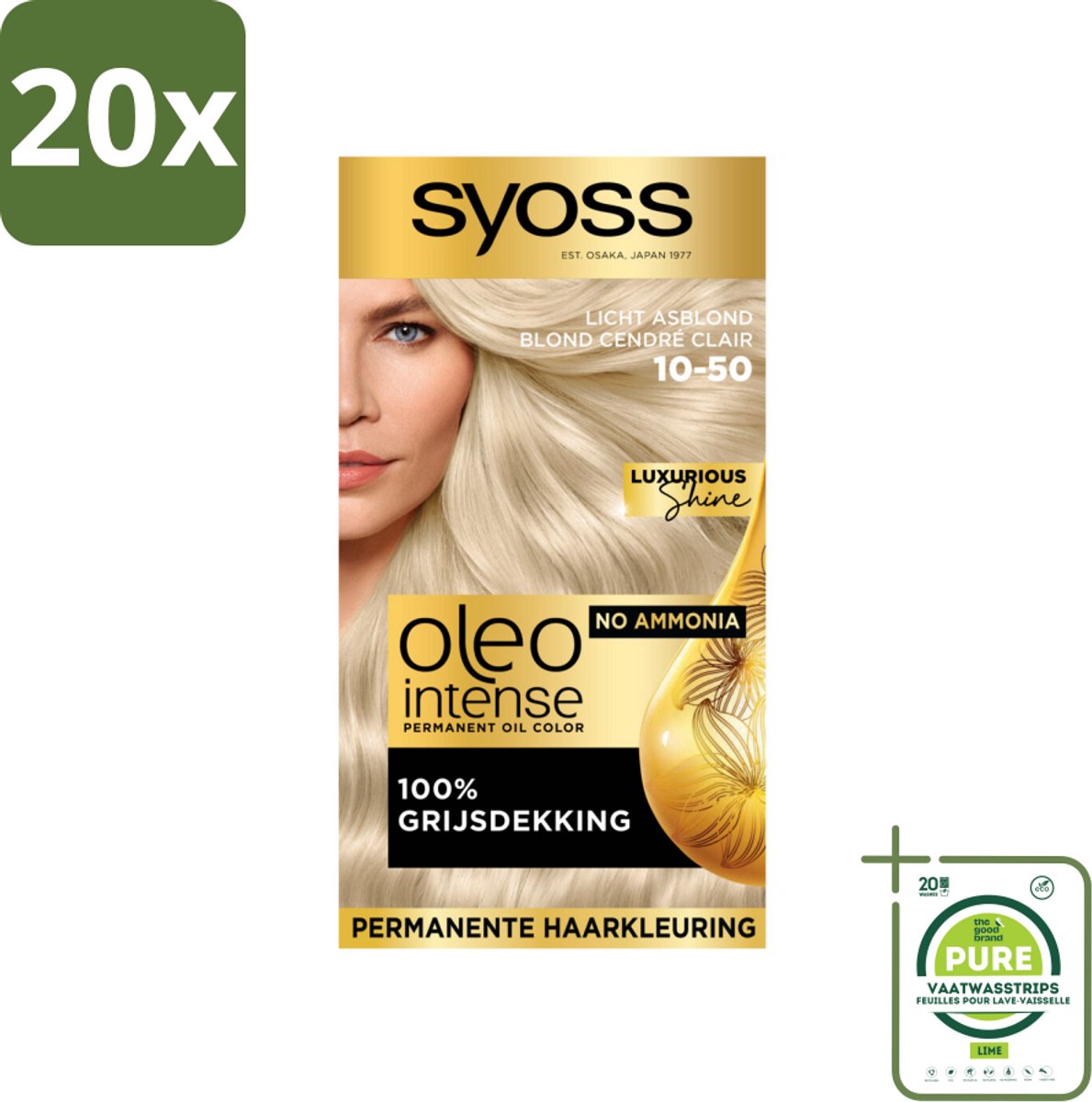Syoss Oleo Intense - Haarverf - 10-50 - Licht Asblond - 115ml x 20