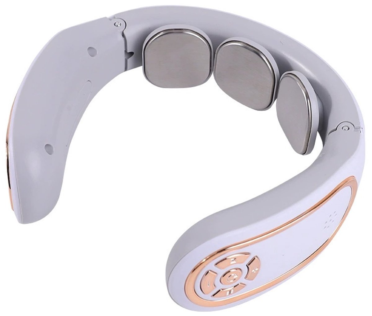 Nekmassager - Drie verwarmingsniveaus - Vier pulsmassagestanden - Vijftien intensiteitsniveaus - Verlicht effectief nek- en schouderpijn - 14,6*14*4,8 cm - Wit