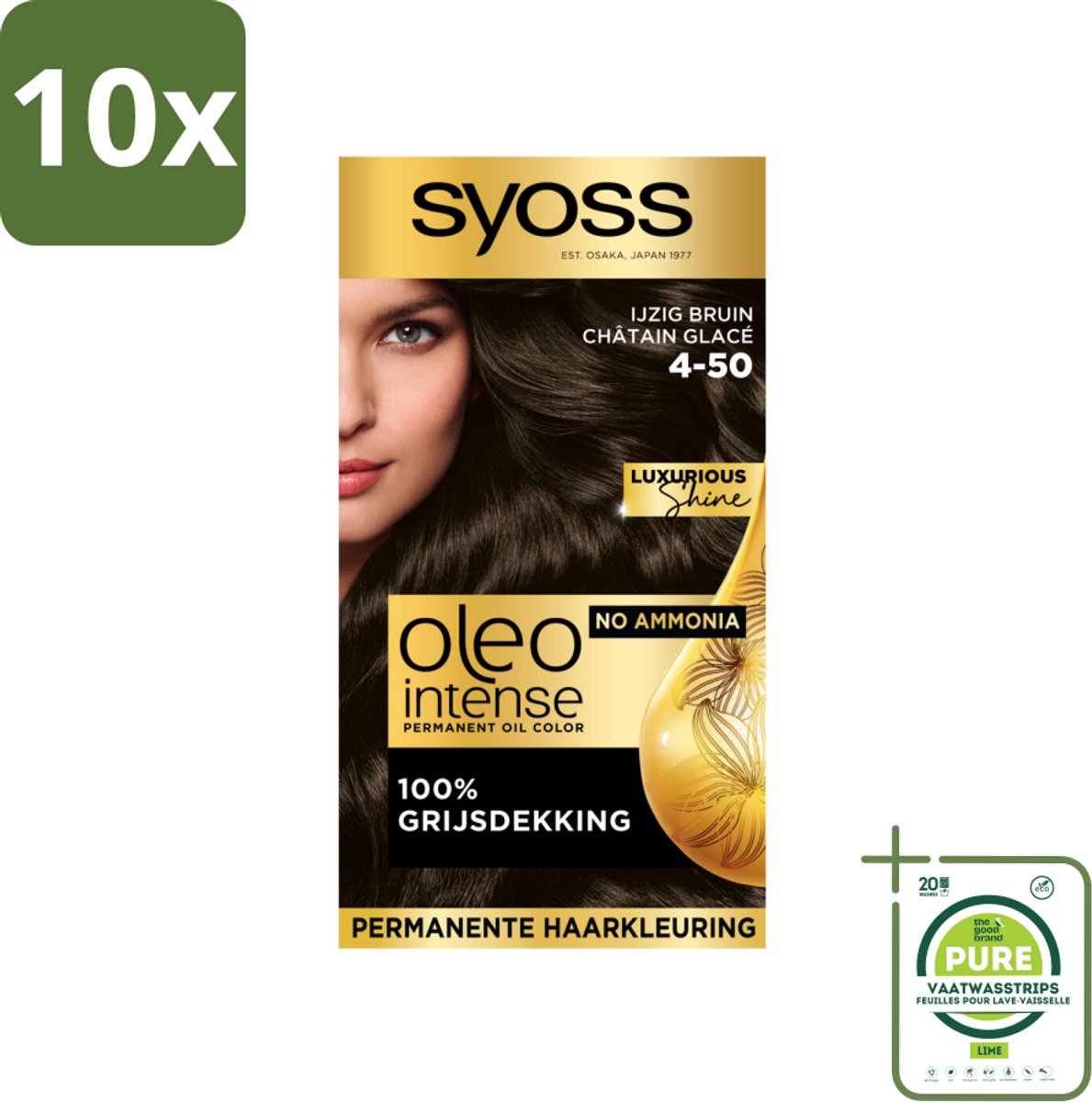 Syoss Oleo Intense - Haarverf - 4-50 - Ijzig Bruin - 115ml x 10
