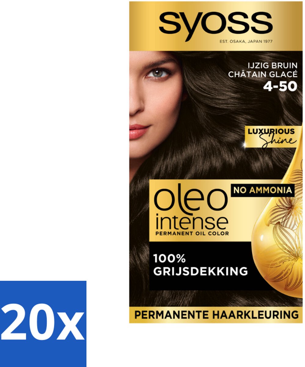Syoss Oleo Intense - Haarverf - 4-50 - Ijzig Bruin - 115ml x 20