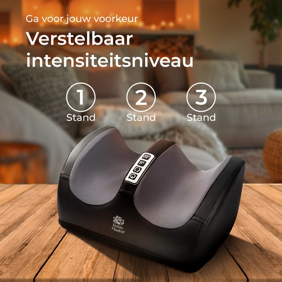 Relax Master Voetmassage Apparaat Shiatsu - Bloedcirculatie Massageapparaat - Warmtefunctie - Massage voeten - Wasbaar - Zwart