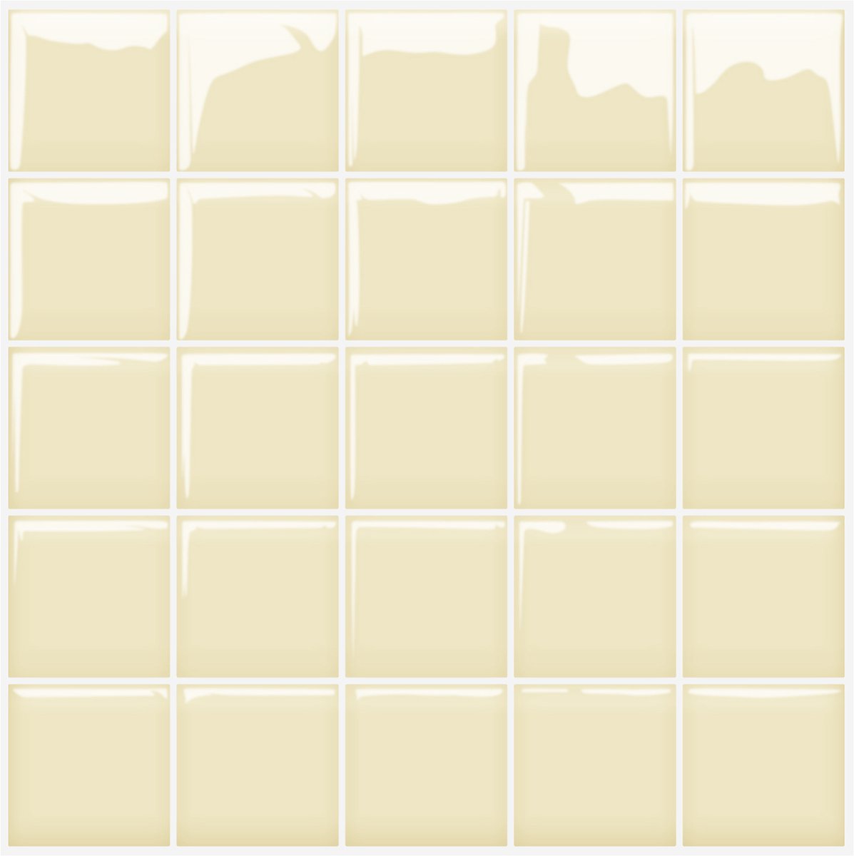 24Supply Plaktegels - 10 Stuks - Glans - Geel - 25.4x25.4cm
