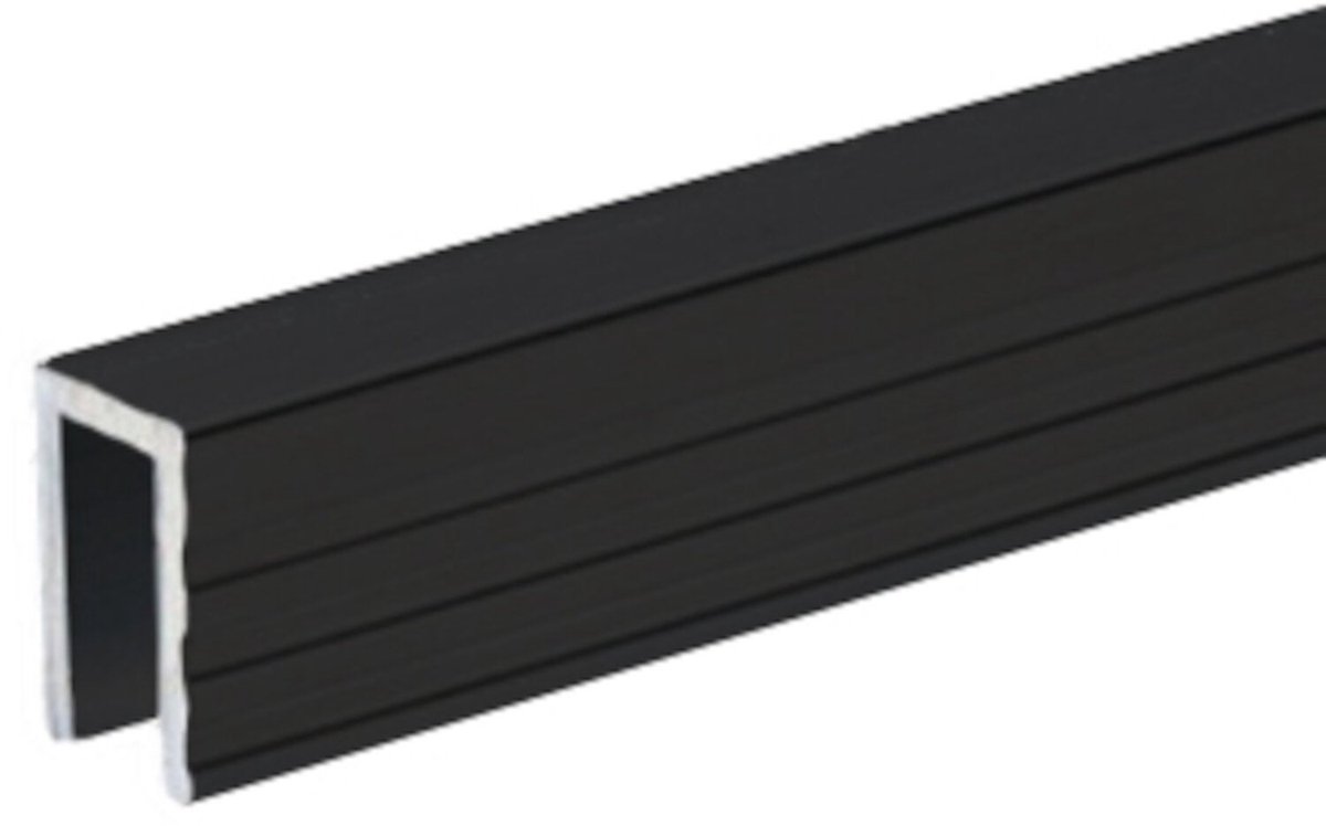 Adam Hall 6200BLK Aluminium Capping Channel for 7 mm Dividing Wall Zwart aluminium capping channel voor 7 mm wand, 1 meter