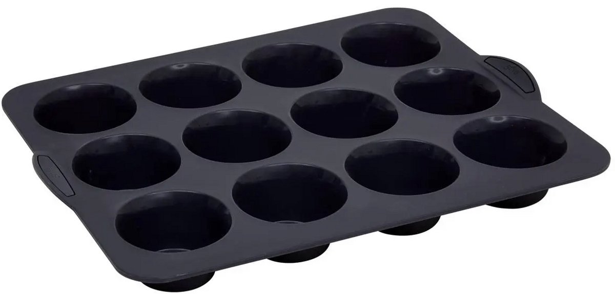 Siliconen TOP Maxi siliconen 12 muffinvorm - verstevigde harde armatuur - anti-aanbak - 40 × 30,5 × 4,5 cm - oven, vriezer & vaatwasser - 100% Siliconen Platinium