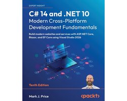 Omslag van C# 14 and .NET 10 - Modern Cross-Platform Development Fundamentals - Tenth Edition: Build modern websites and services with ASP.NET Core, Blazor, and