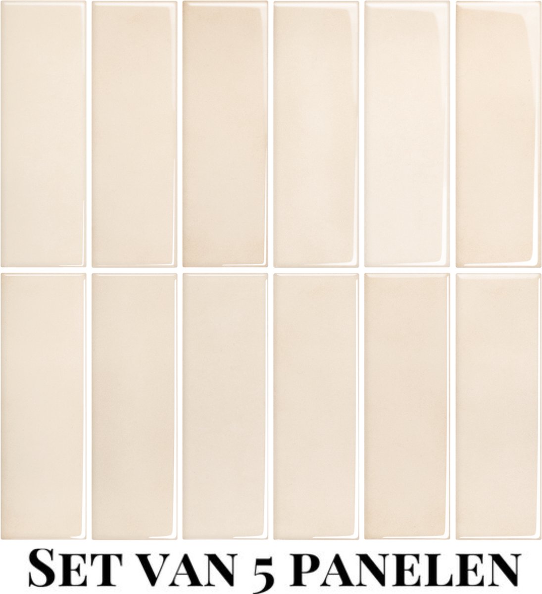Wallways Wandpanelen - Plaktegels - Set van 5 Tegels - Tegelsticker - Zelfklevende Tegels - 30 x 30cm - Waterdicht - Krasbestendig - Hittebestendig - 3M Kleeflaag - 2MM dik - Soft Peach