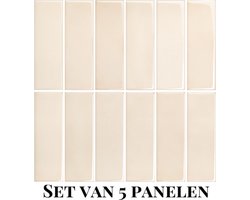 Wallways Wandpanelen - Plaktegels - Set van 5 Tegels - Tegelsticker - Zelfklevende Tegels - 30 x 30cm - Waterdicht - Krasbestendig - Hittebestendig - 3M Kleeflaag - 2MM dik - Soft Peach