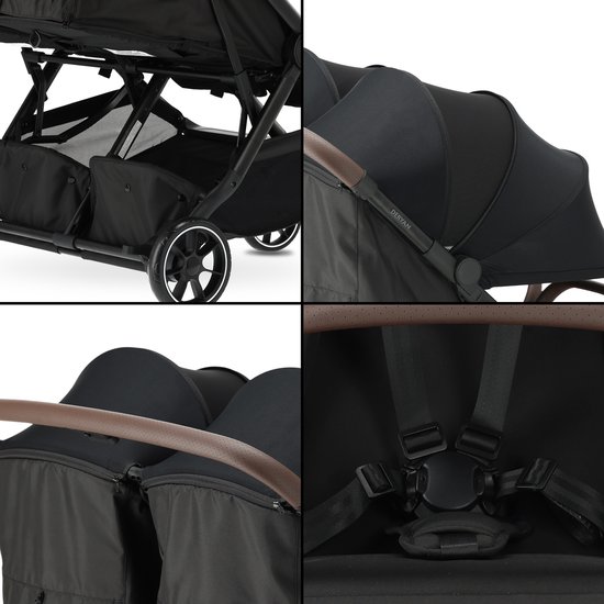 Deryan Luxe Rolo X2 V2 Dubbele Buggy - Duo Buggy - Zwart van Merkloos — afbeelding 3