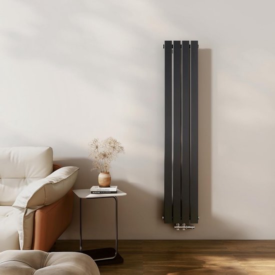 Smalle Verticale Design Radiator 1600x300mm Antraciet Badkamer ...