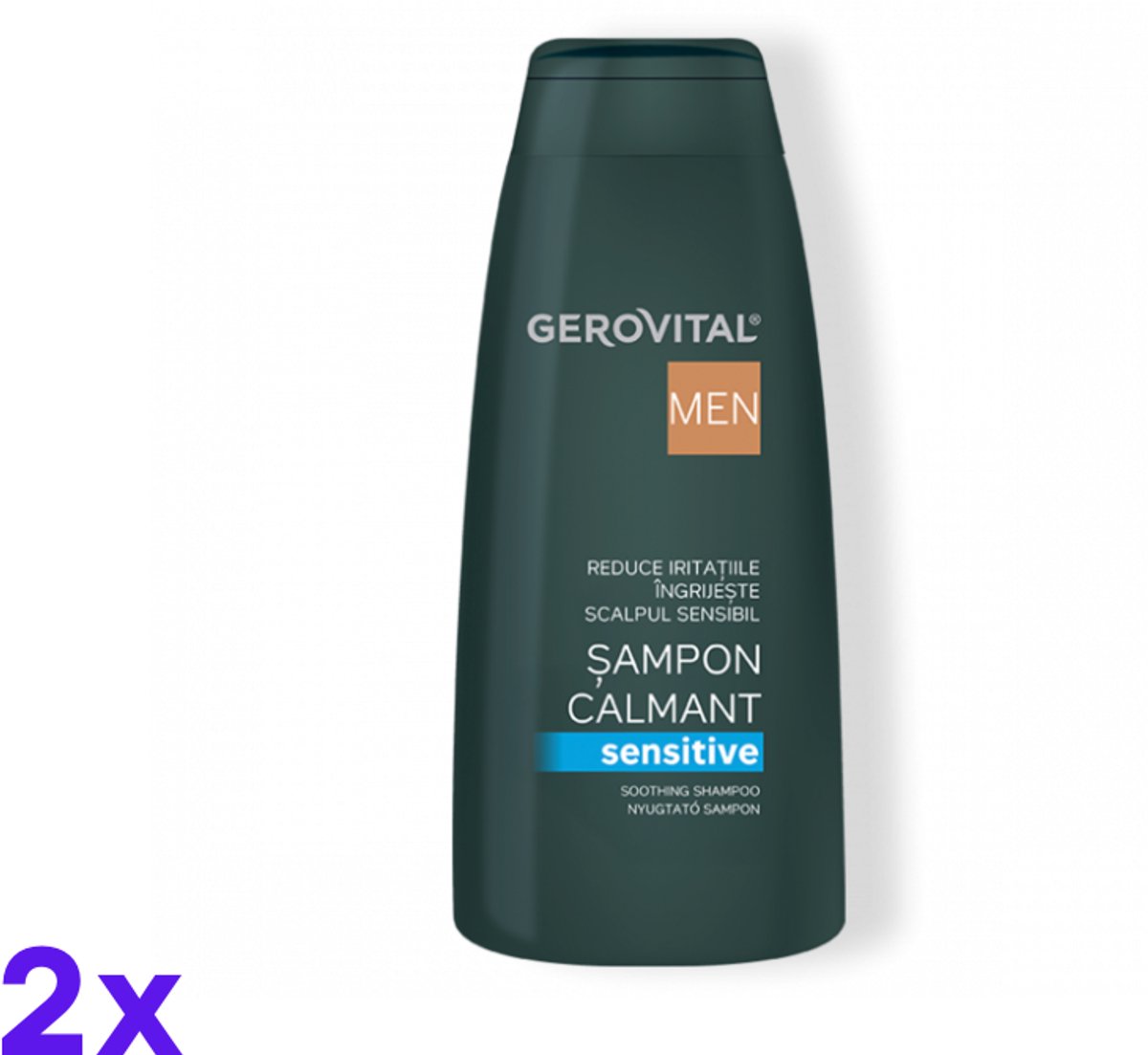 Gerovital MEN Shampoo voor de gevoelige hoofdhuid - hydrateert en beschermt - kalmerende shampoo - shampoo irritatie - shampoo jeuk - heren shampoo - Sulfaatvrij - 2 x 400ml