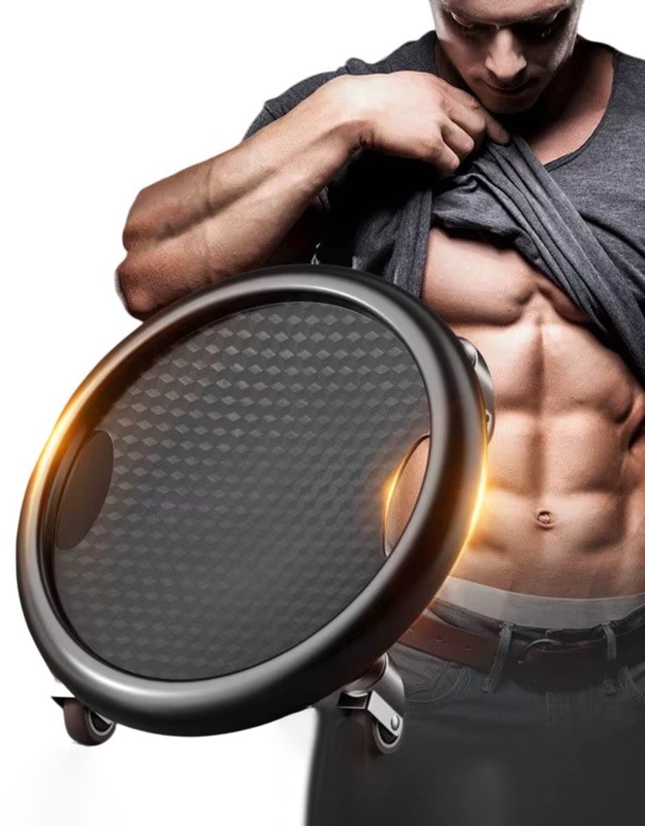 Multifunctionele Buikspier- en Core Trainingsplaat met 4-wiels stille sliding beweging – Geschikt voor intensieve buikspieroefeningen, full-body training, stabiliteit en thuissport voor beginners en gevorderden