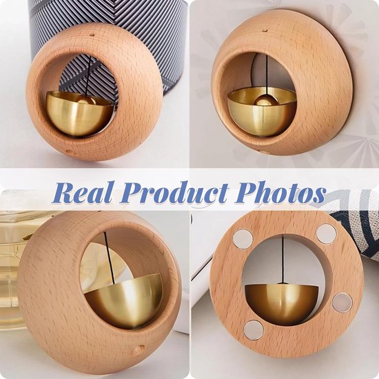 Houten Deurbel - Openingssignaal Bel & Windgong - Rond Model - Voor Deur, Winkel, Koelkast, Veranda, Tuin, Entree, Restaurant & Kantoor - Verhuis Cadeau — afbeelding 4