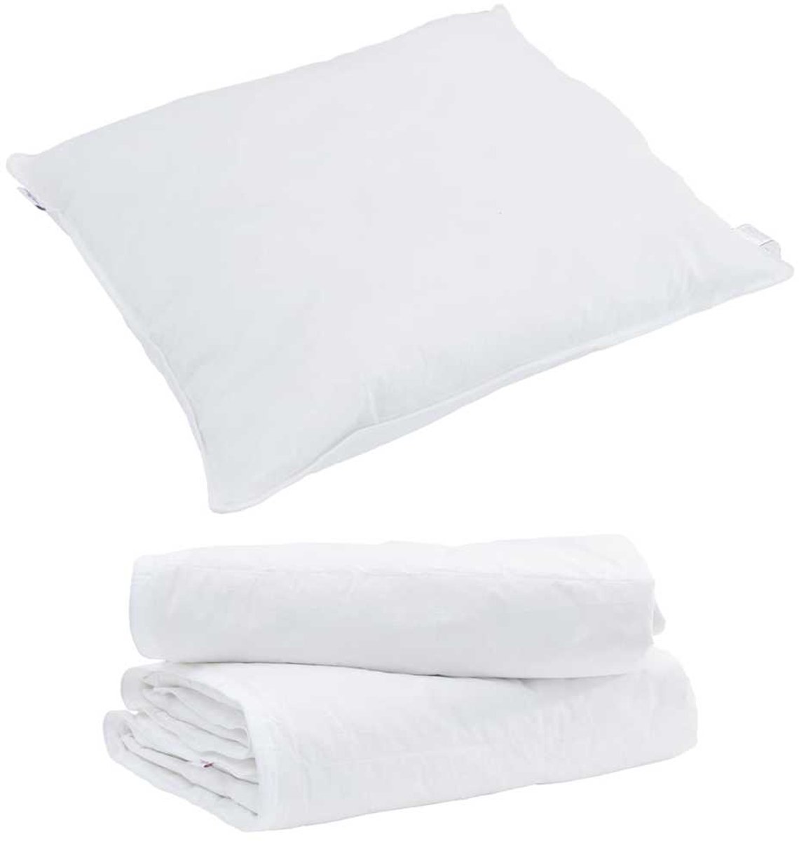 2-in-1 Dekbed met kussen 2 st | Beddengoed Wit Donsveertjes