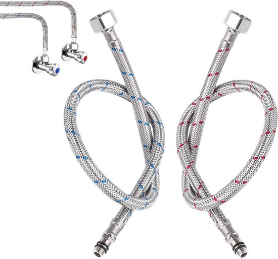 Flexibele aansluitslang RVS 35cm 3/8'' bi x 12mm knel - Beekhuizen