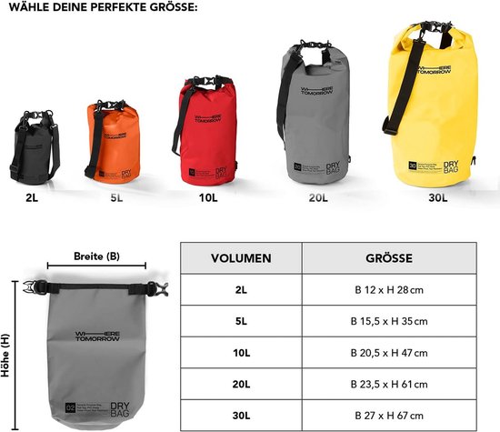 STUBAI Wasserdichter Messenger Dry-Bag 30 Liter – Rolltop-Rucksack Für Fahrrad, Stadt & Outdoor Mit Laptopfach