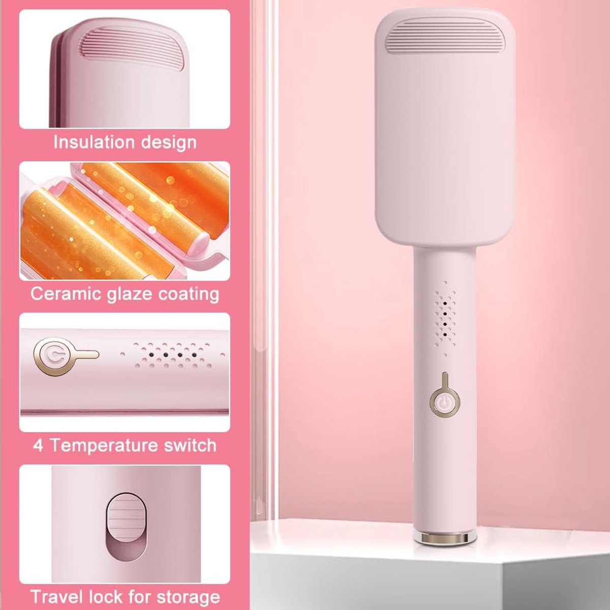 French Wave 32mm Krultang met 4 Temperatuurinstellingen - afbeelding 3