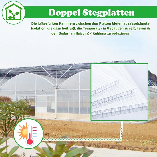 SWANEW 14 Plaque de polycarbonate creux 4 mm. Plaques alvéolaires en polycarbonate 10.25 m²